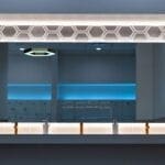 modern health club locker room design at Palm Beach Sports Club