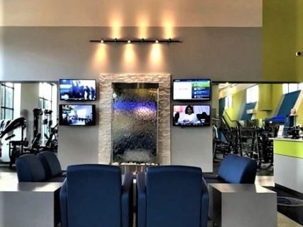 Reception area at gym